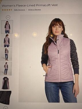 L.L. Bean Light Pink Quilted Puffer Vest